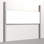 Pylonentafel, 300x100 cm, 1-flächig, höhenverstellbar, Stahlemaille weiß, 
